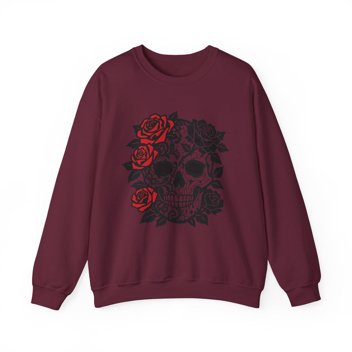 skull and roses gothic sweater, dark academia grunge clothing, alternative gifts.
