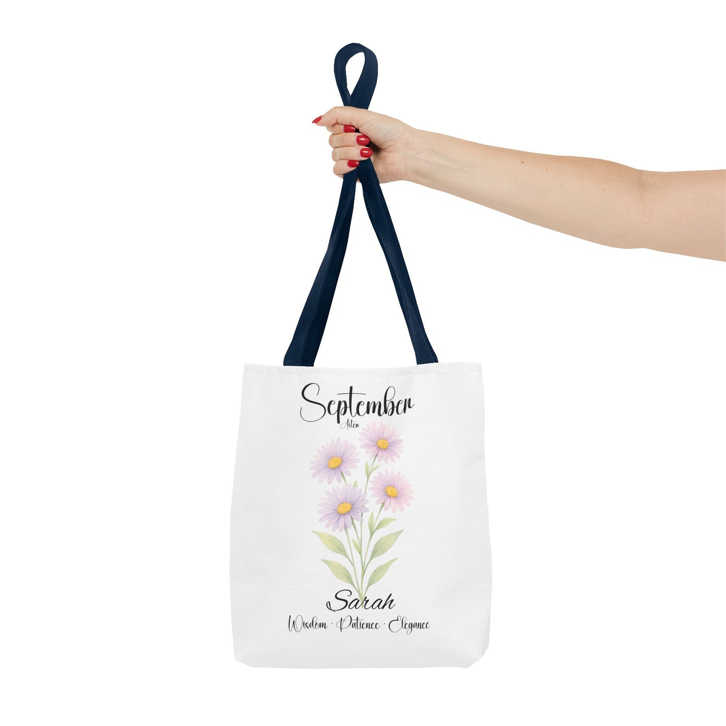 Personalized Best Friend tote bag for her, Birth Month Flower, milestone birthdays.