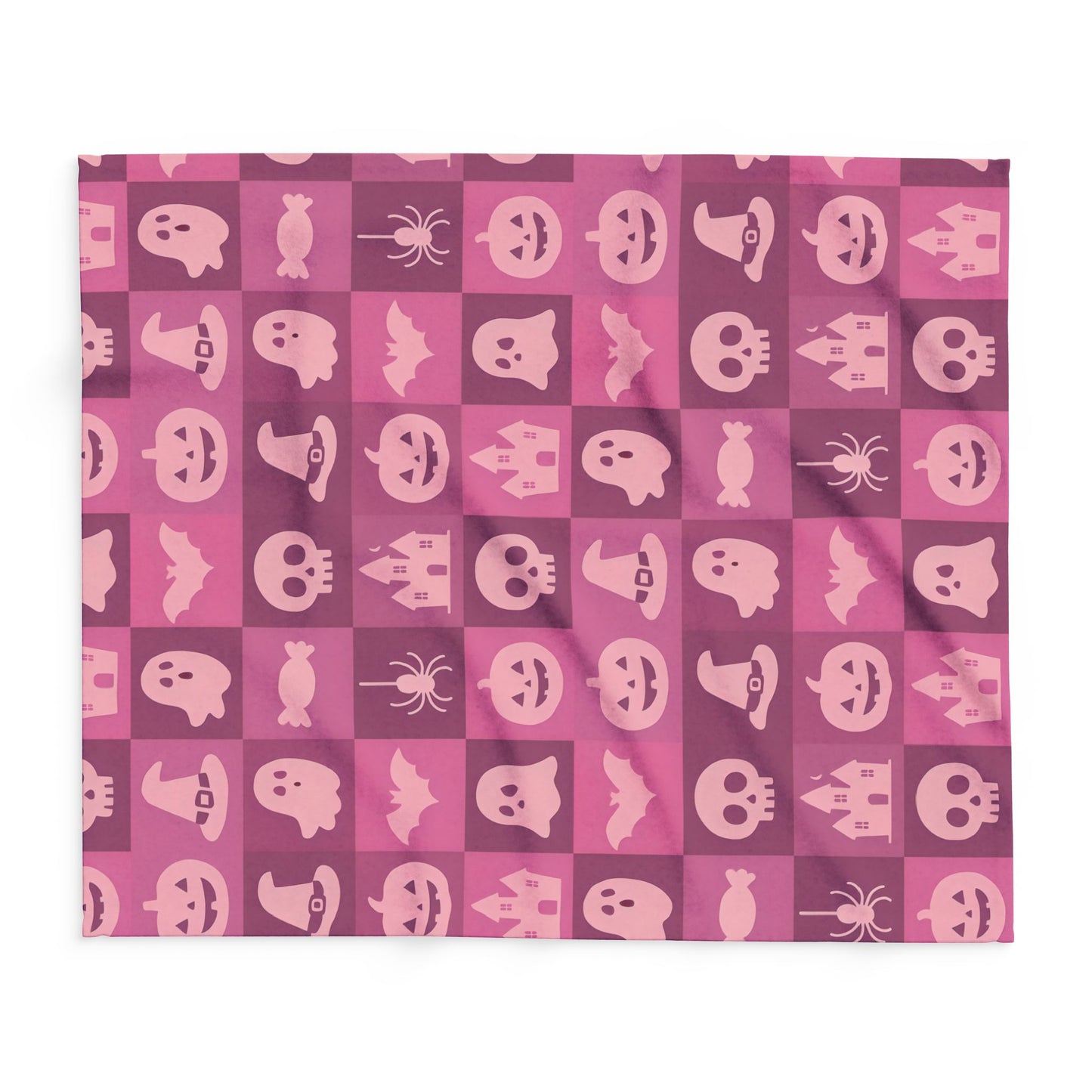 Spooky Pink Halloween Blanket, perfect for adding a unique twist to your seasonal decor. Drape this plush pink ghost blanket over your sofa to invite a cozy, festive warmth