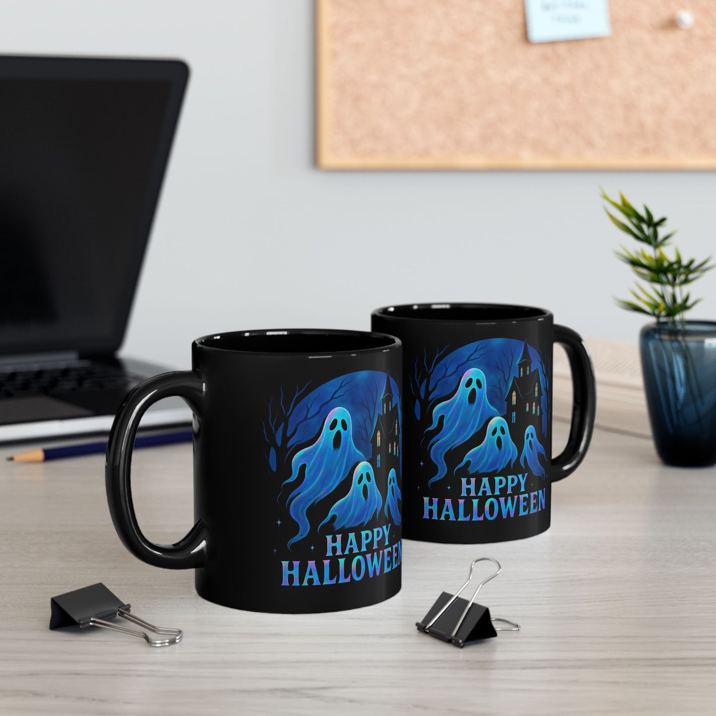 Holographic Style Ghost Mug,Sip your coffee in style and let these adorable ghosties make every cup feel like a festive celebration.