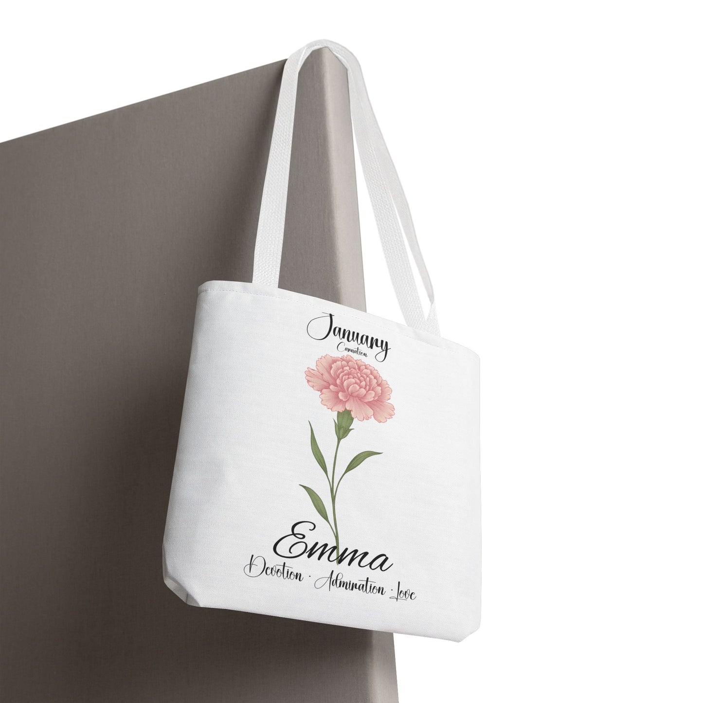 Personlized Birth Month Flower Tote Bag, Botanical Aesthetic Canvas Tote Bag, Bestfriend Gift