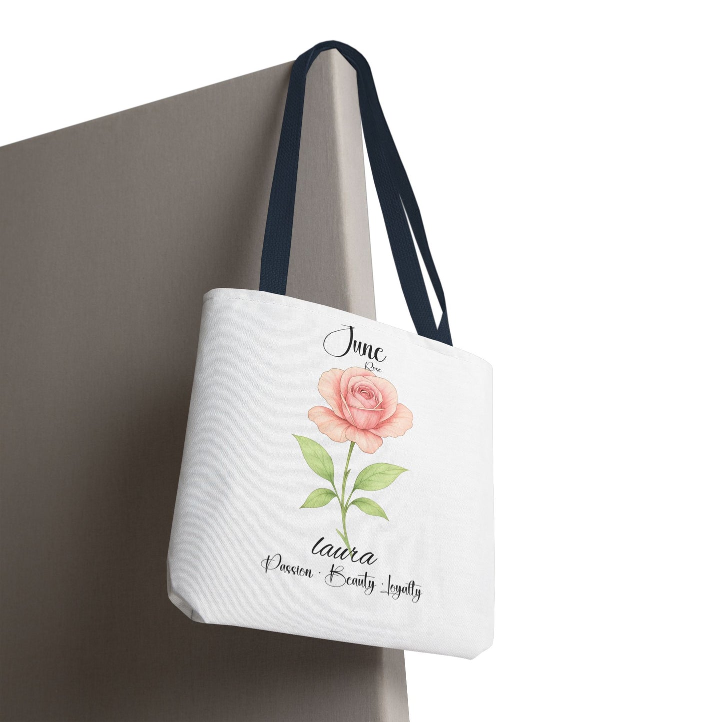 Personlised birth month flower bag for her, milestone birthdays, bestfriend gift.
