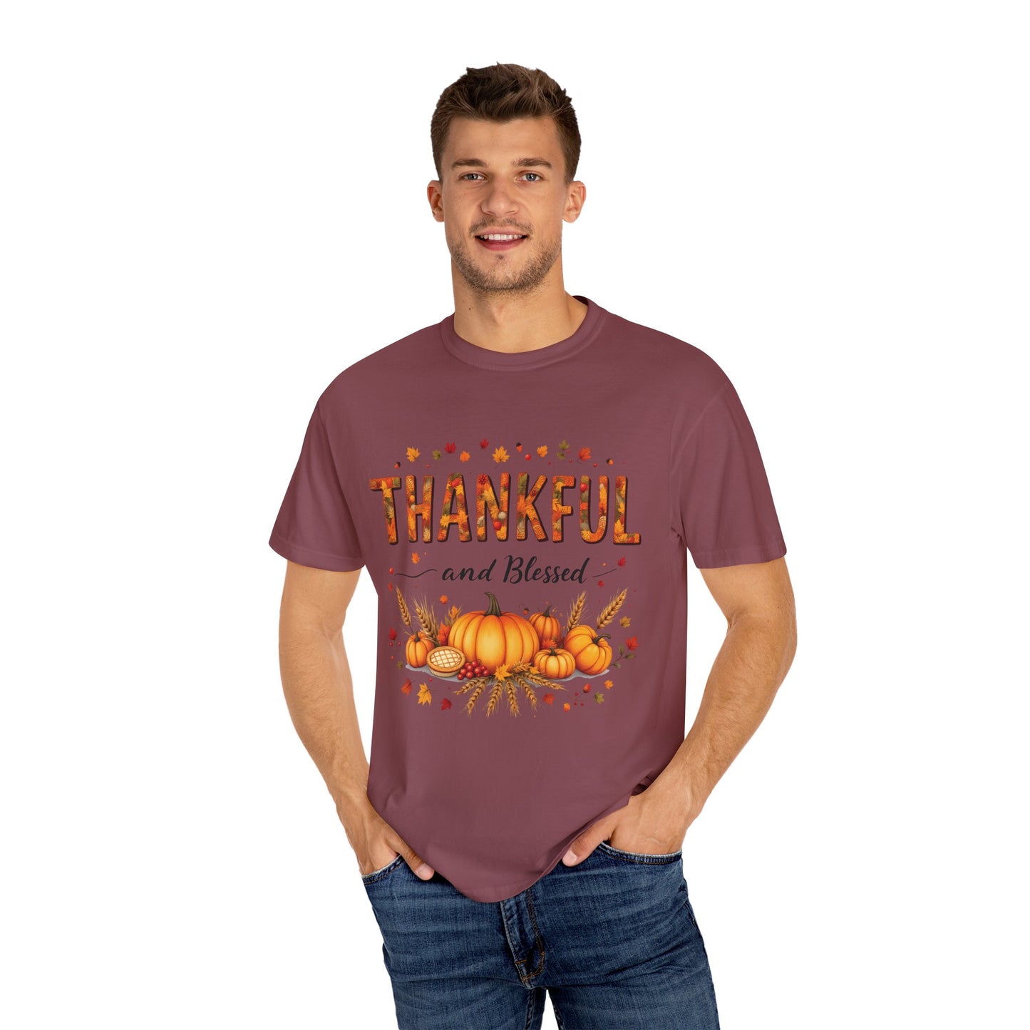 Thankful and Blessed T-Shirt, Fall Tee, Autumn Shirt, Thanksgiving Outfit, Gift for Friends and Family, Cozy Casual Wear