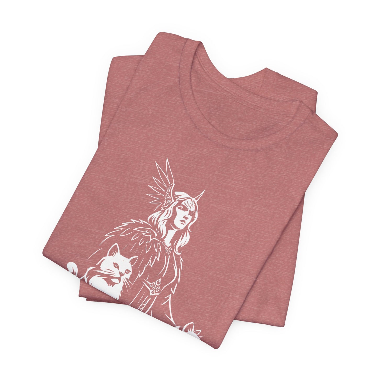 Freyja Viking Goddess T-Shirt, This captivating viking tee encapsulates the essence of Freya—the viking goddess renowned for her formidable power and grace.