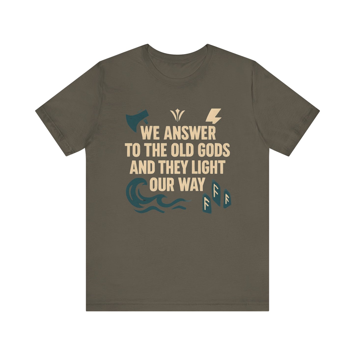 We Answer to the Old Gods Vikings TShirt, Embrace your ancestral roots with the "We Answer to the Old Gods".