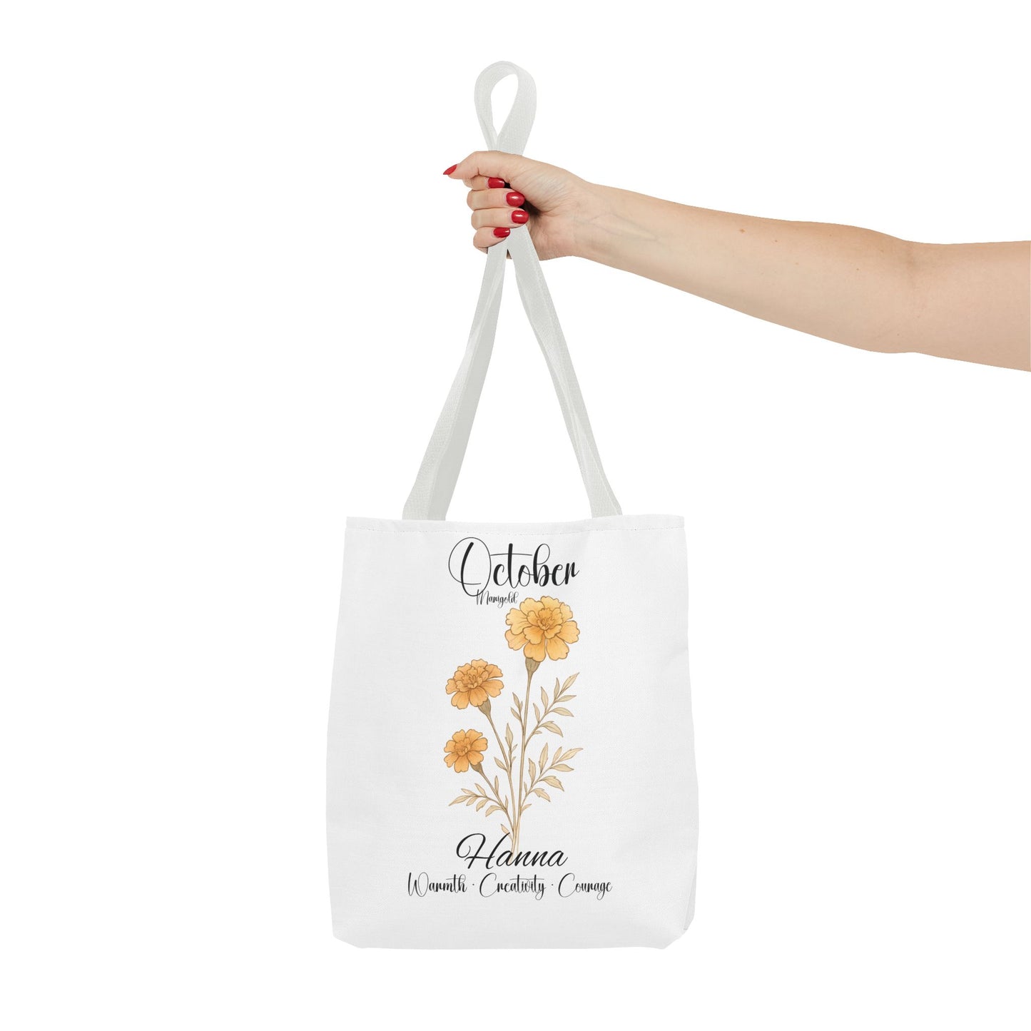 Personalized floral gift tote bag for her, birth month flower, milestone birthdays, bestfriend gift.