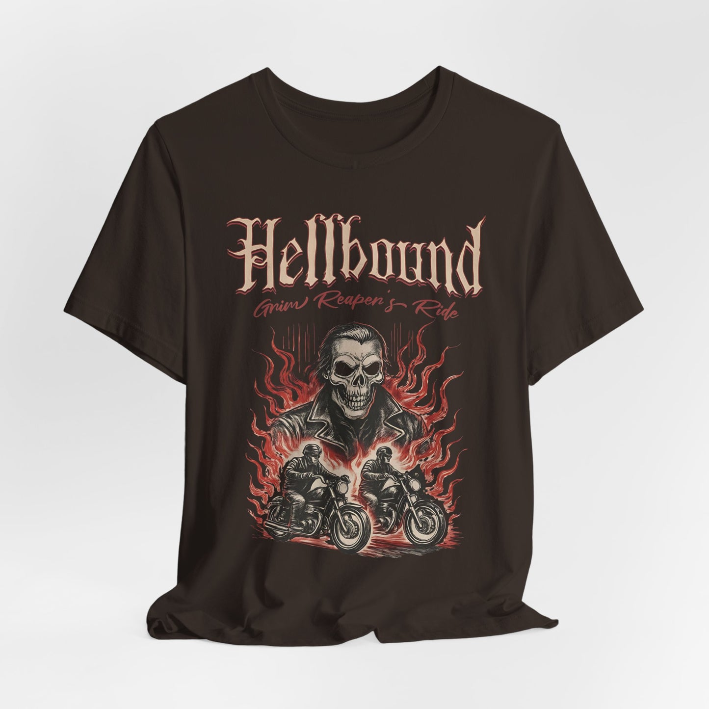 Hellbound Biker Graphic Tee | Motorcycle Skull Rider T-Shirt | Gothic Biker Streetwear