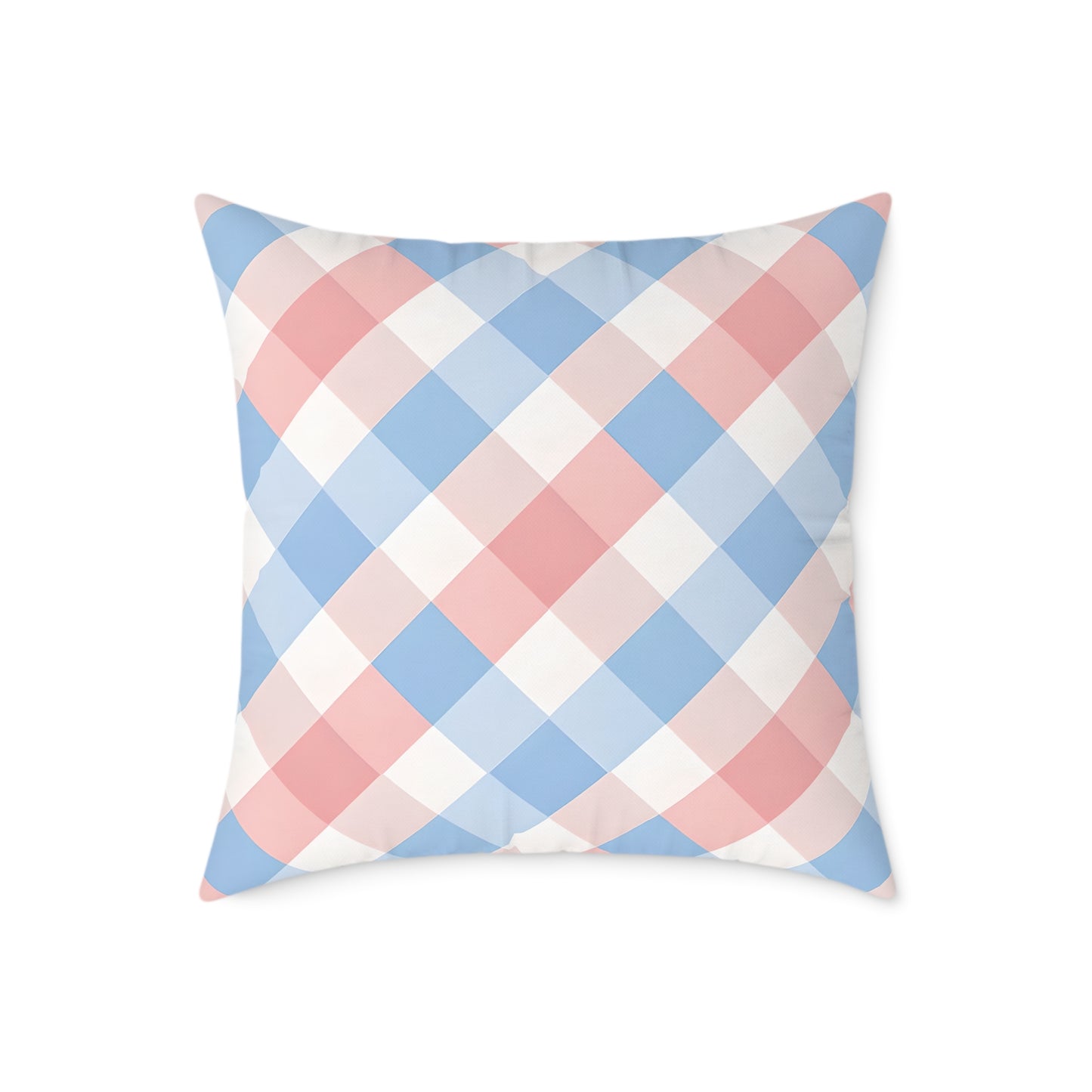 Pastel Plaid Square Pillow | Pastel Gingham Cushion, Nursery & Living Room Accent