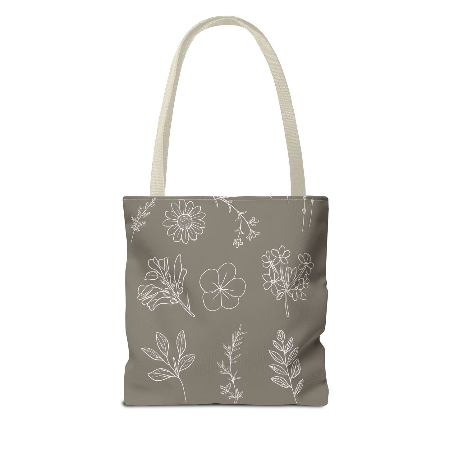 Floral Tote Bag, hand drawn vintage flowers