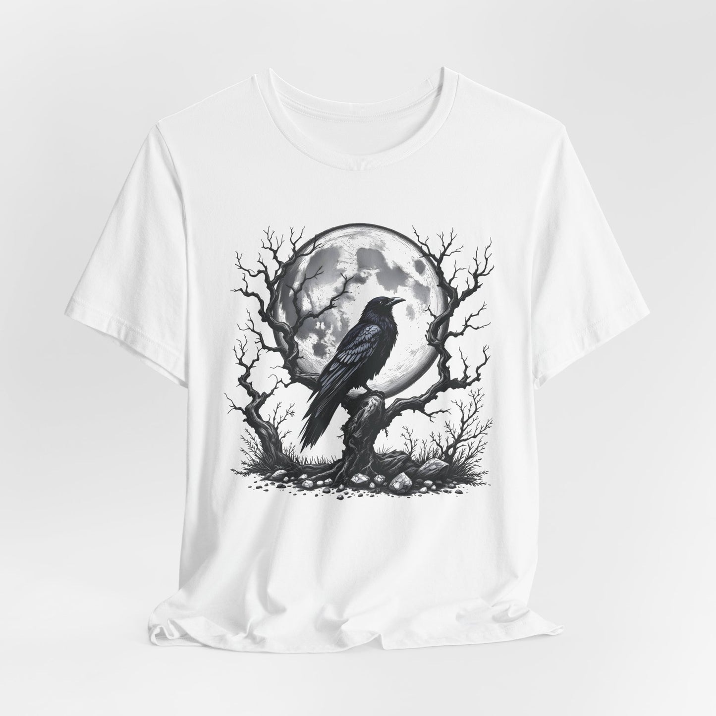 Moonlit Raven Shirt, Raven T Shirt, Black Crow Tee, Crows T Shirt, Pagan Shirt.