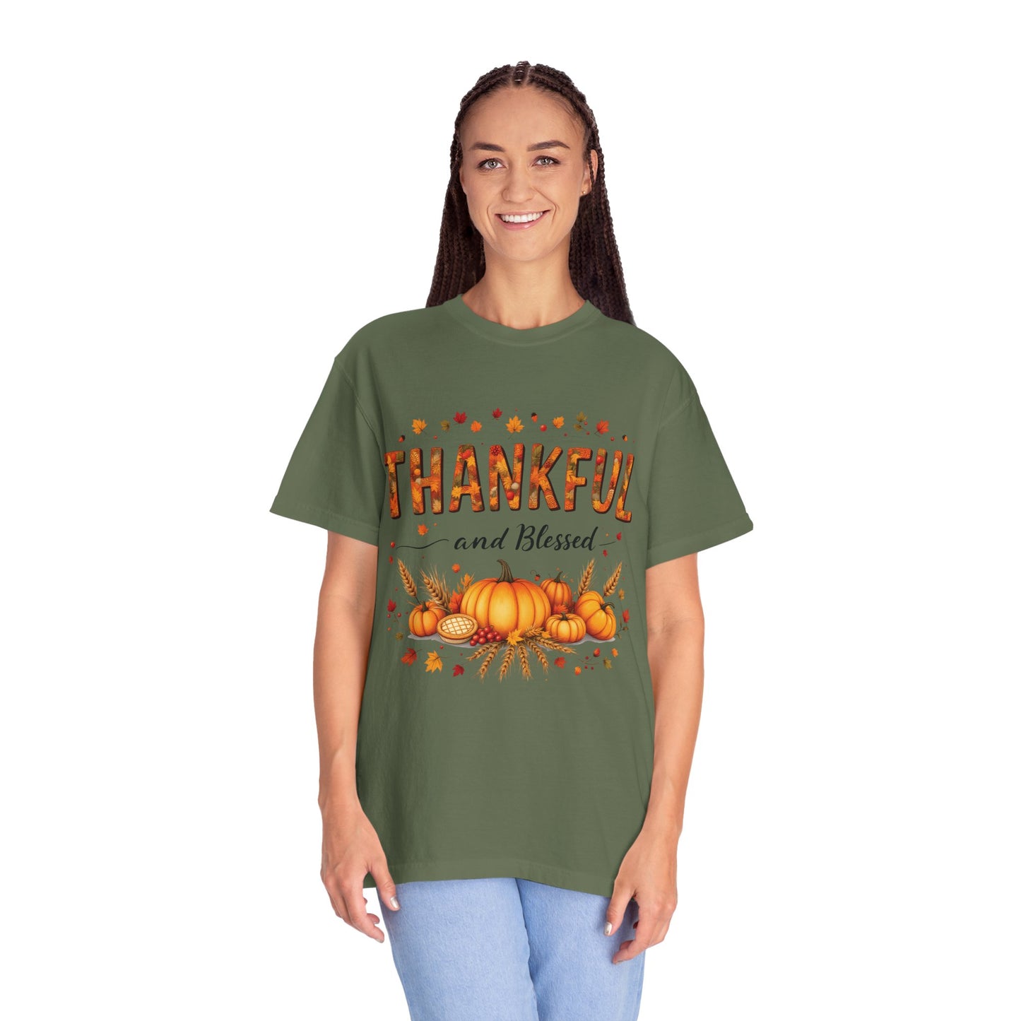 Thankful and Blessed T-Shirt, Fall Tee, Autumn Shirt, Thanksgiving Outfit, Gift for Friends and Family, Cozy Casual Wear
