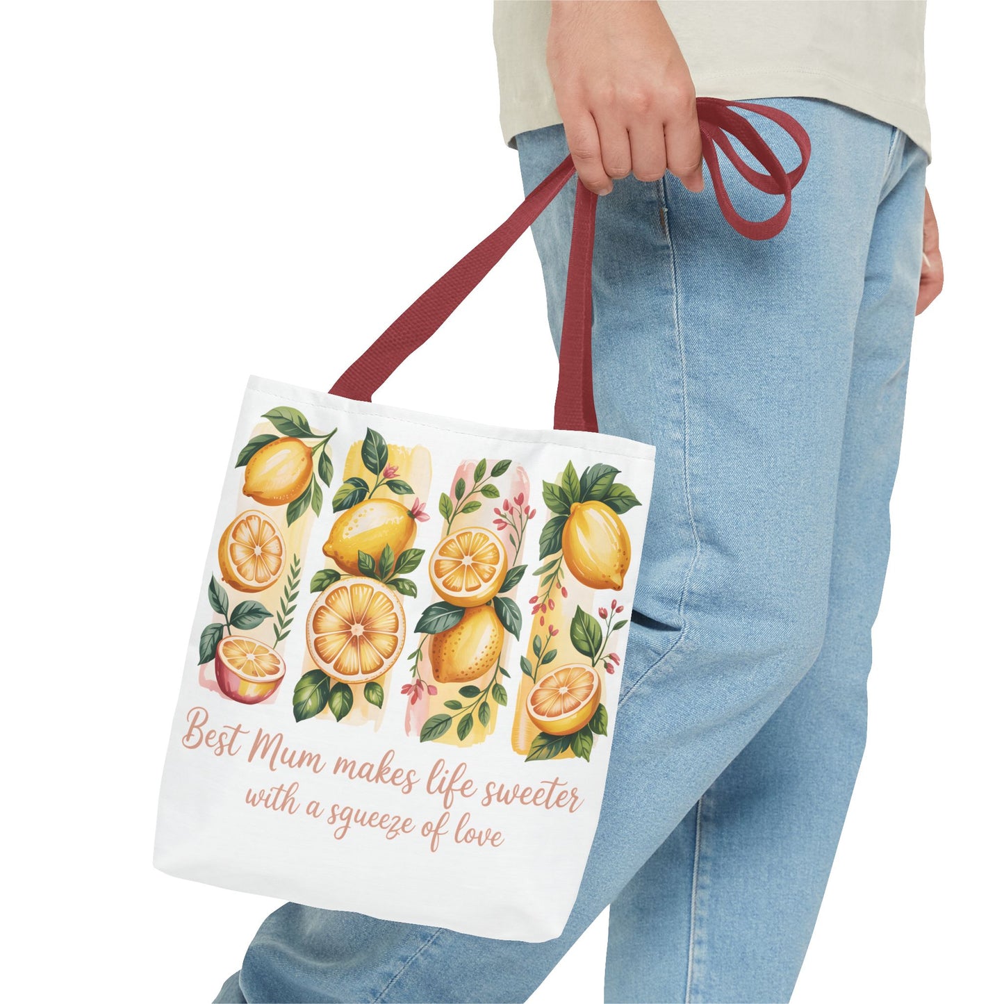 Best Mom Tote Bag, Lemon Print, lemon birthday gift