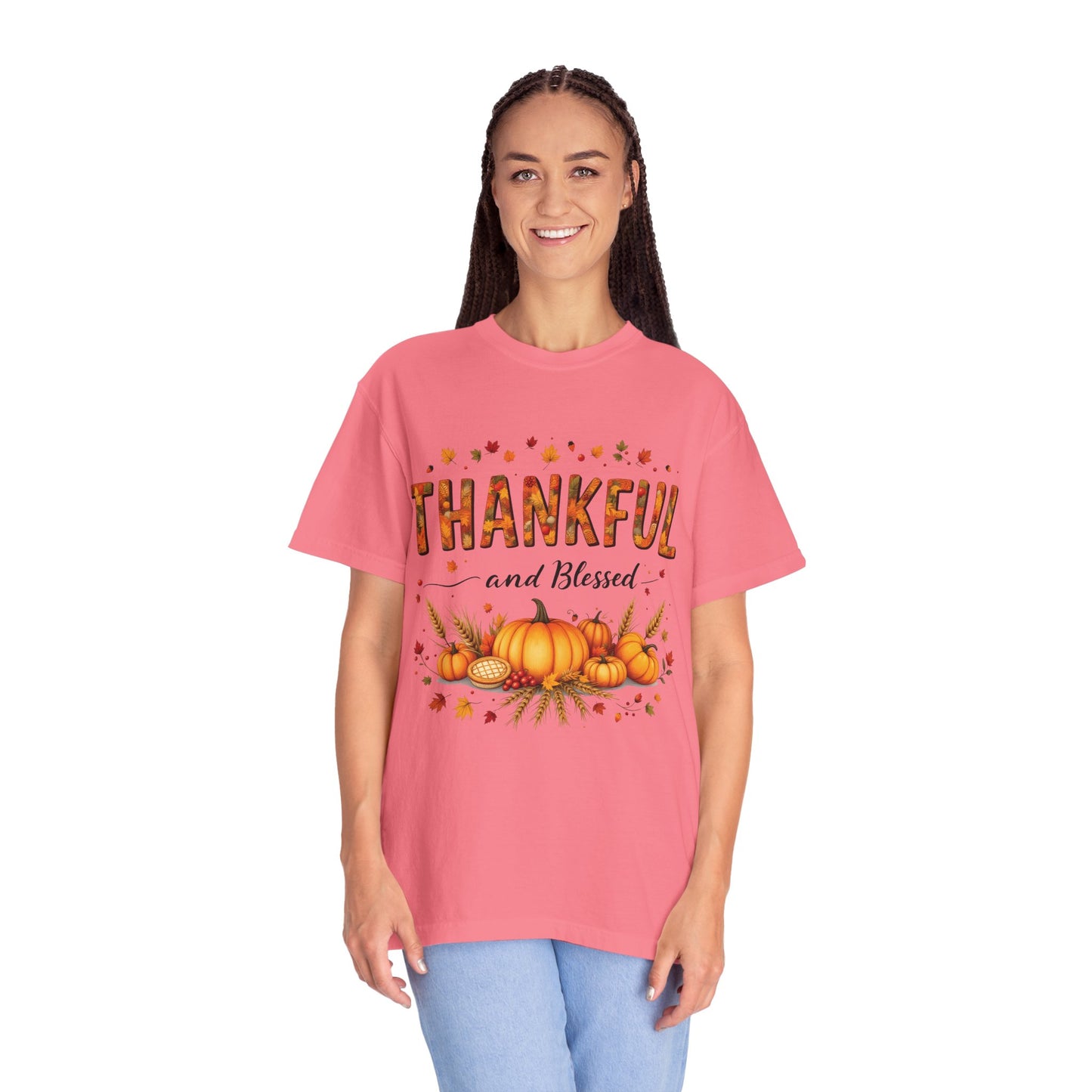 Thankful and Blessed T-Shirt, Fall Tee, Autumn Shirt, Thanksgiving Outfit, Gift for Friends and Family, Cozy Casual Wear