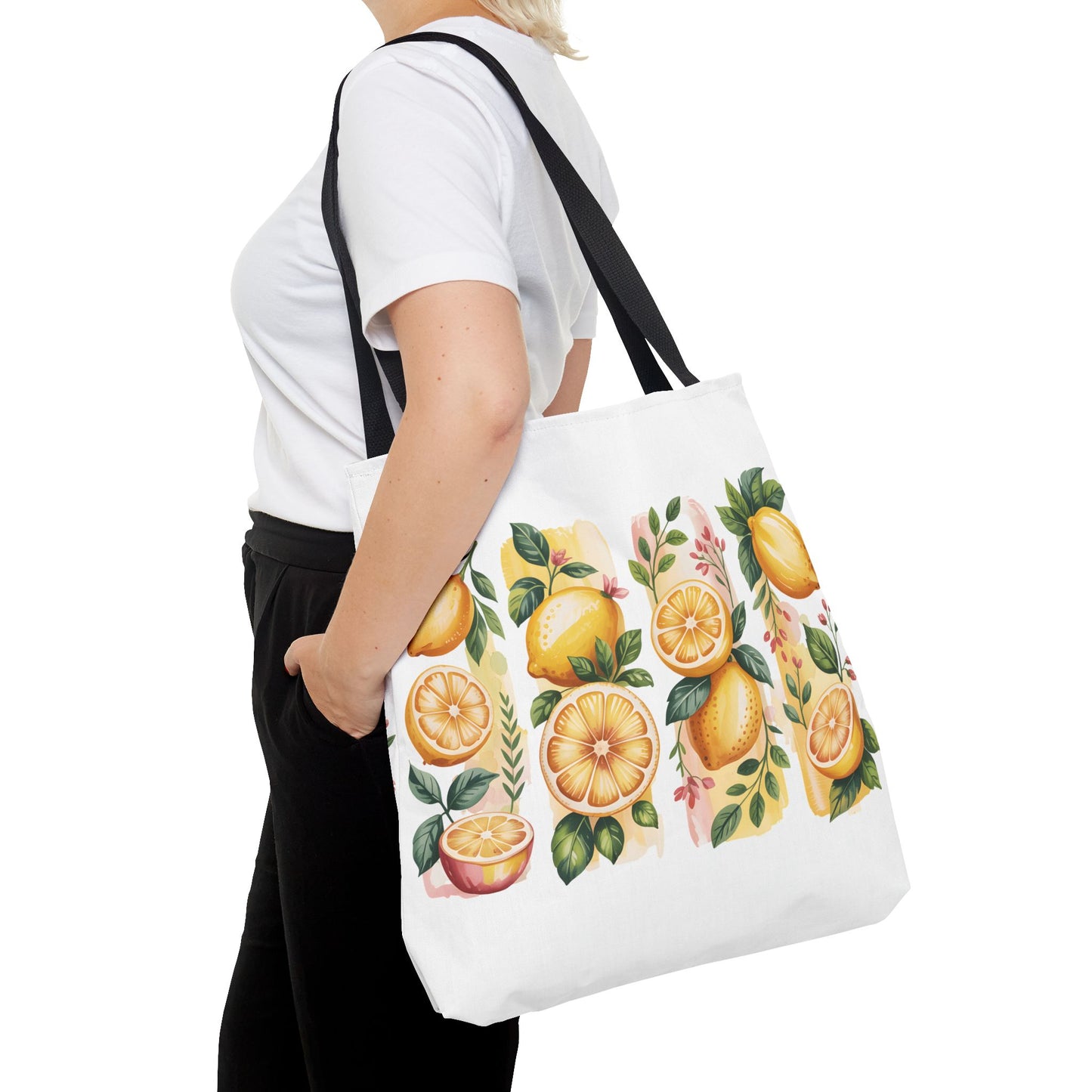 lemon tote bag, large grocery tote, alternative gifts