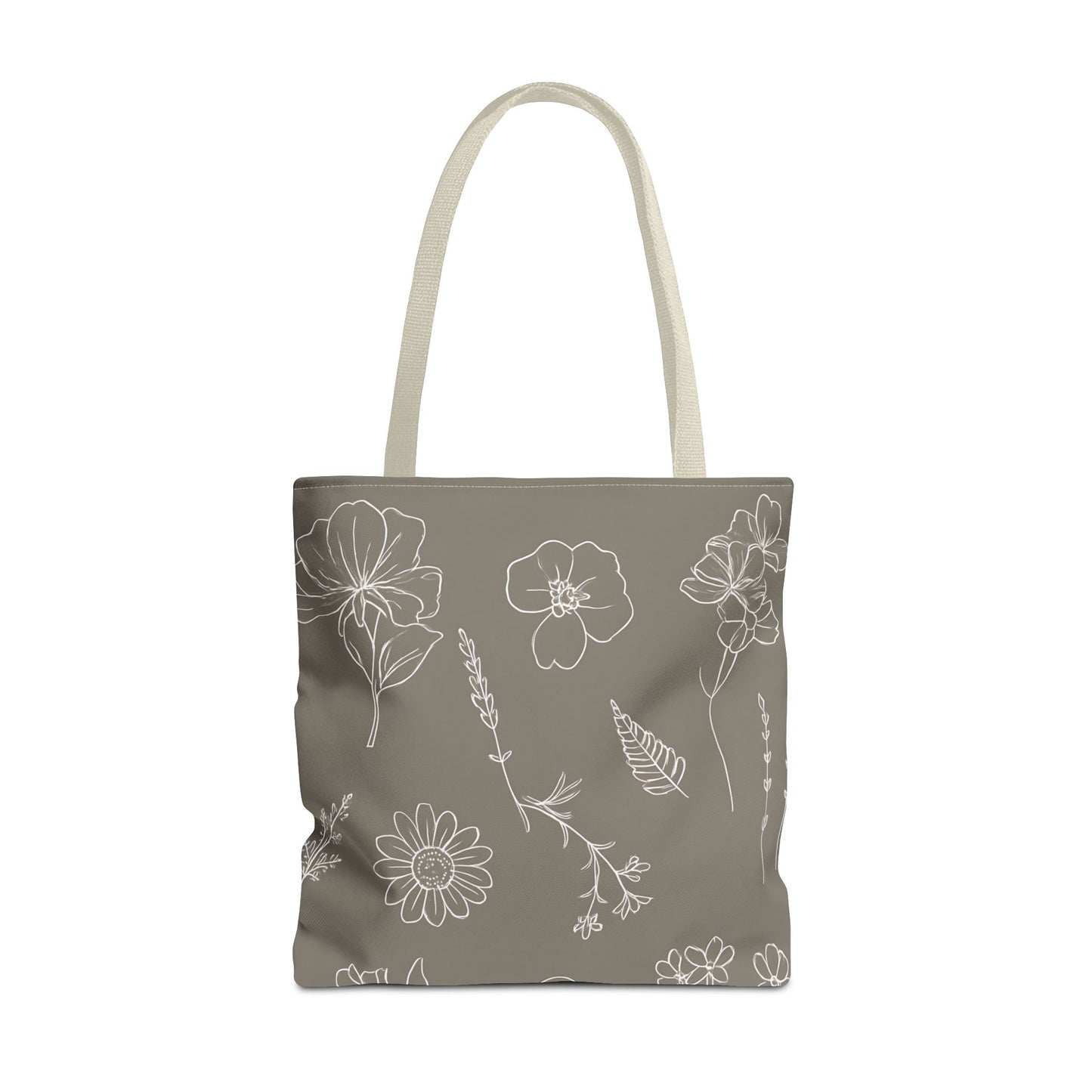 Floral Tote Bag, hand drawn vintage flowers