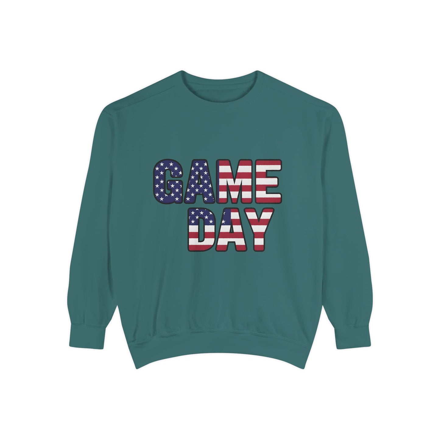 Game Day Comfort Colors sweatshirt, patriotic sweater, sports apparel.