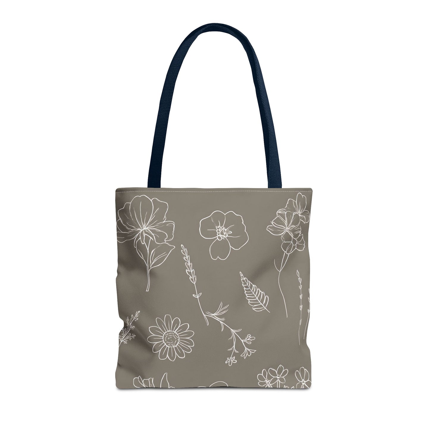 Floral Tote Bag, hand drawn vintage flowers