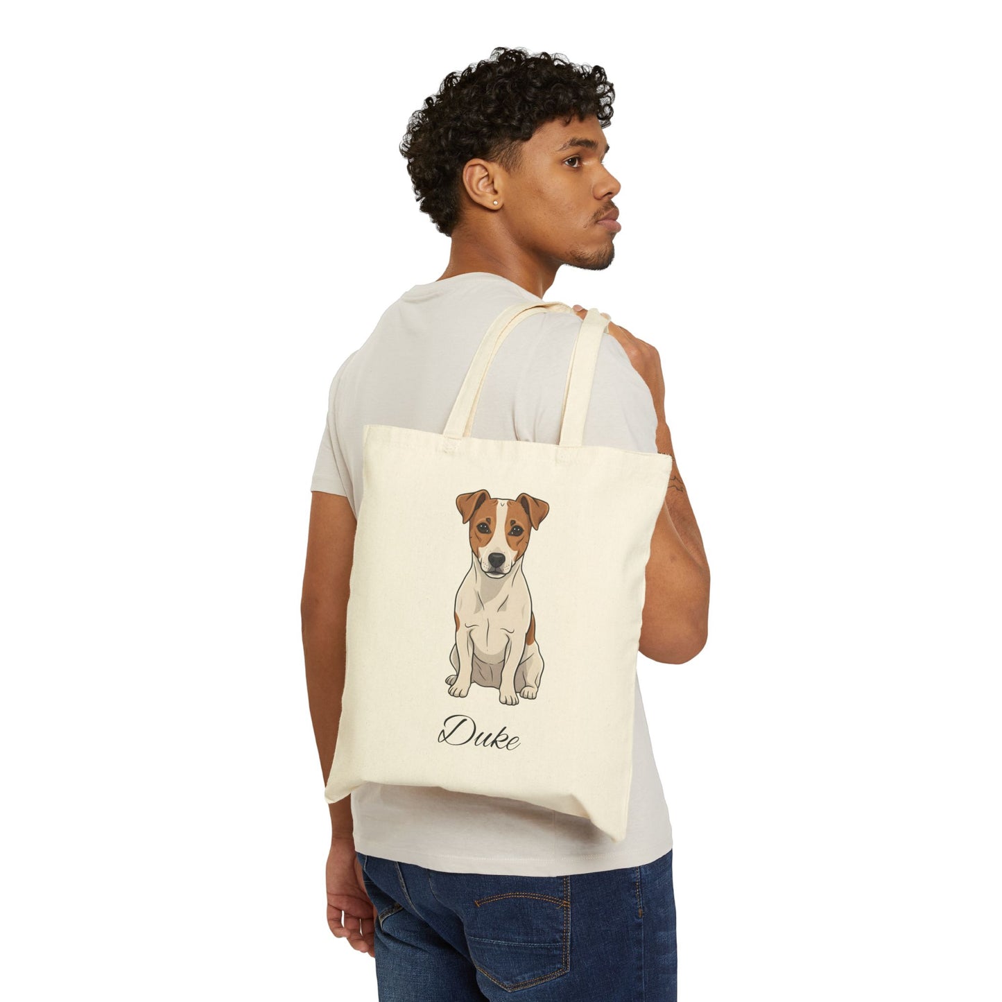 Personalized Dog Tote Bag | Custom Pet Name Canvas Tote | Jack Russel gift