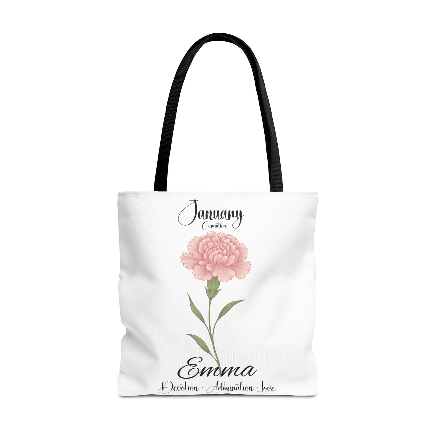 Personlized Birth Month Flower Tote Bag, Botanical Aesthetic Canvas Tote Bag, Bestfriend Gift