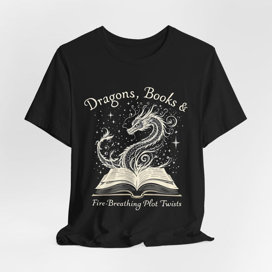 Book Lover Gift T-Shirt | Fantasy Reader Tee | Dragon Reading Shirt | Booktok Merch | Bibliophile Gift