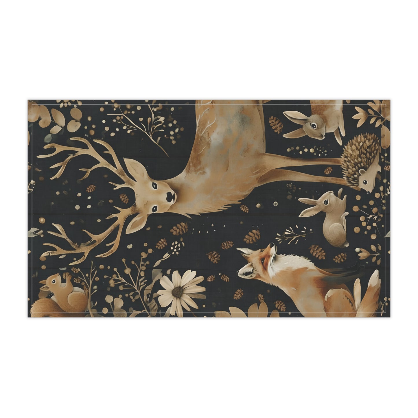 Rustic Tea Towels for Home Decor ,Woodland Animal Kitchen Linens, Cottage Core Style, House Warming Gift, Farmhouse Charm