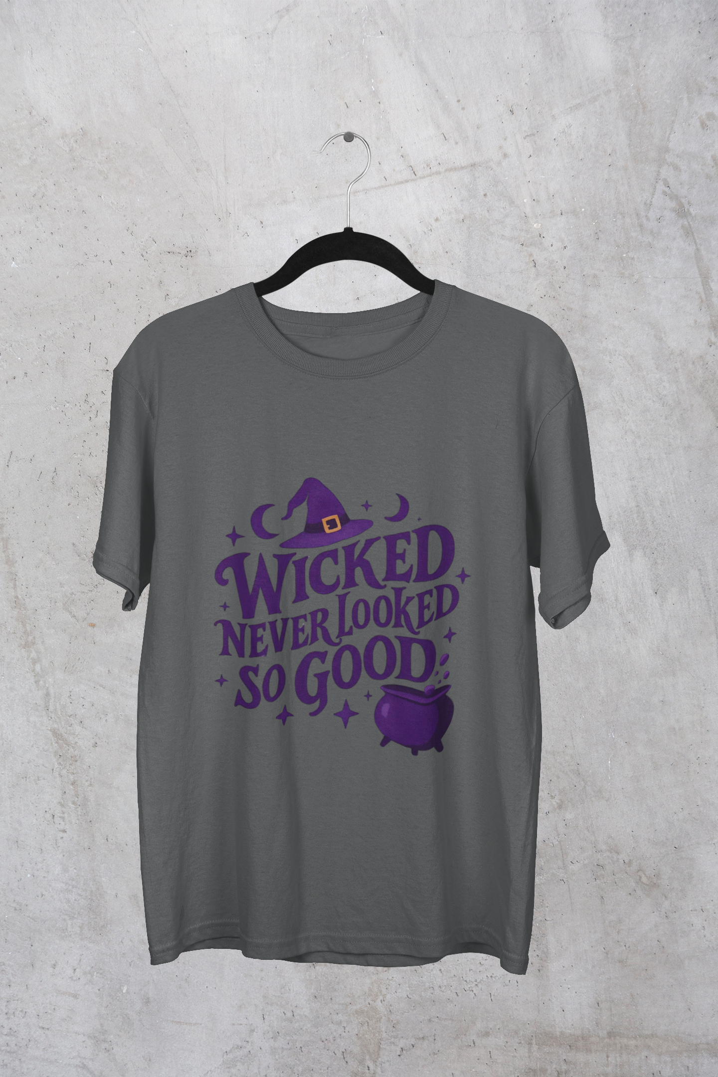 Wicked Never Looked So Good T-Shirt, a spellbinding addition to any witchy wardrobe, embodying the mischievous charm of witchcraft.