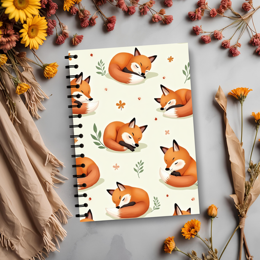 Autumn Fox Wirebound Notebook, the enchanting allure of woodland creatures comes alive on every page, Perfect for jotting down thoughts or sketching inspirations.