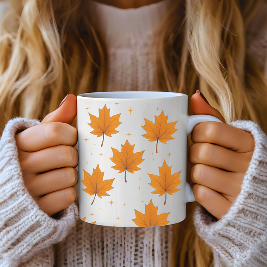 Autumnal Leaf Coffee Mug, perfect companion for your seasonal sips.