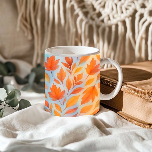 Autumnal Leaf Coffee Mug, Perfect for elevating your autumn décor, this mug whispers "hello autumn"