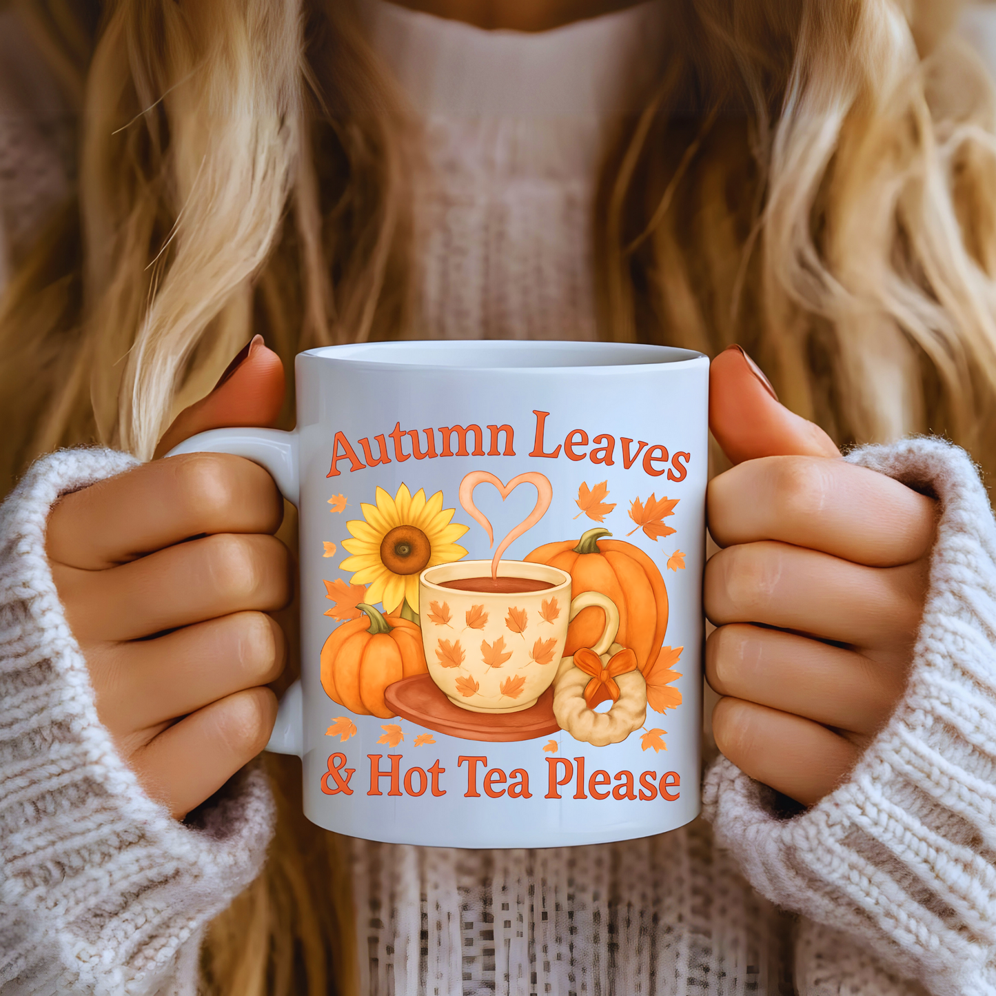 Autumnal Mug for Tea Lovers, Whether you fancy a cuppa or a heartwarming autumn coffee, this pumpkin mug is your perfect companion.