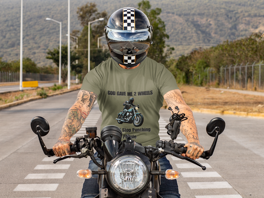 God Gave Me 2 Wheels, Funny Tee for Motorcycle Lovers, must-have for those who live life on two wheels.