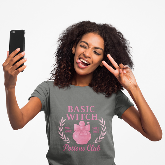 Basic Witch Potions Club Tshirt, Step into a world where magic meets comfort with the Basic Witch Potions Club T-shirt.