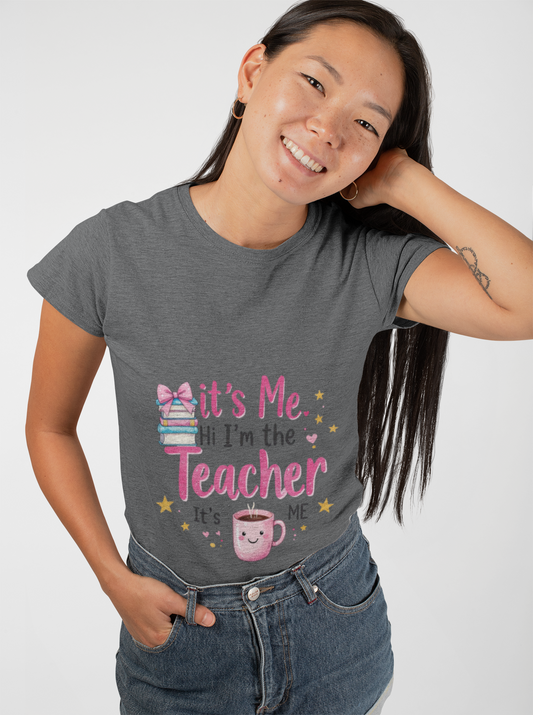 Cute Teacher V-Neck Tee, Inspirational Teacher, Showcasing a fun and vibrant design, this tee is not only comfortable but also helps express a passion for teaching.
