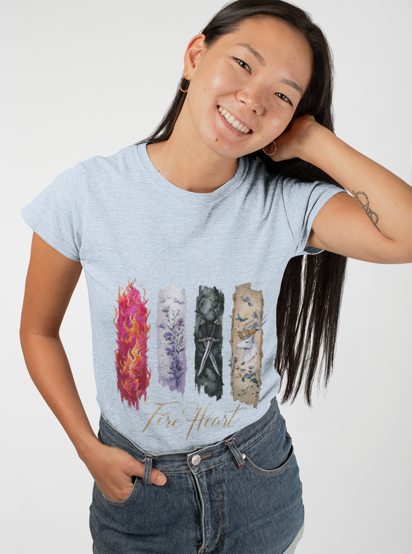 Fire Heart T-Shirt, Heir of Fire Tee, Ignite your wardrobe with the Fire Heart T-Shirt, a must-have for any fan of Sarah J. Maas's enchanting universe.