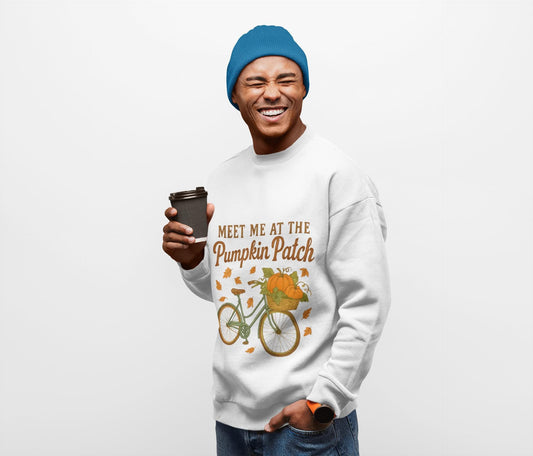 Meet me at the pumpkin patch Sweatshirt, This autumnal jumper wraps you in warmth, making chilly days inviting and every outing a celebration of the season.
