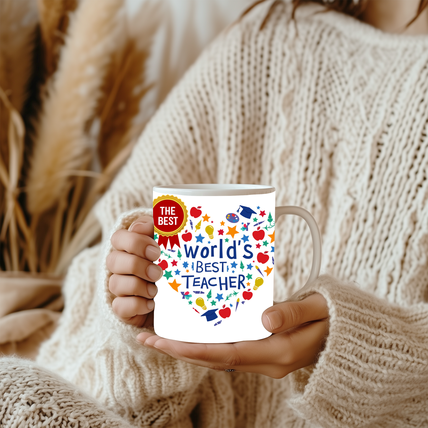 World's Best Teacher Mug - Ideal for teachers, students, or parents looking to show gratitude, it makes a thoughtful gift for Teacher Appreciation Week, end-of-year celebrations, or just-because moments.