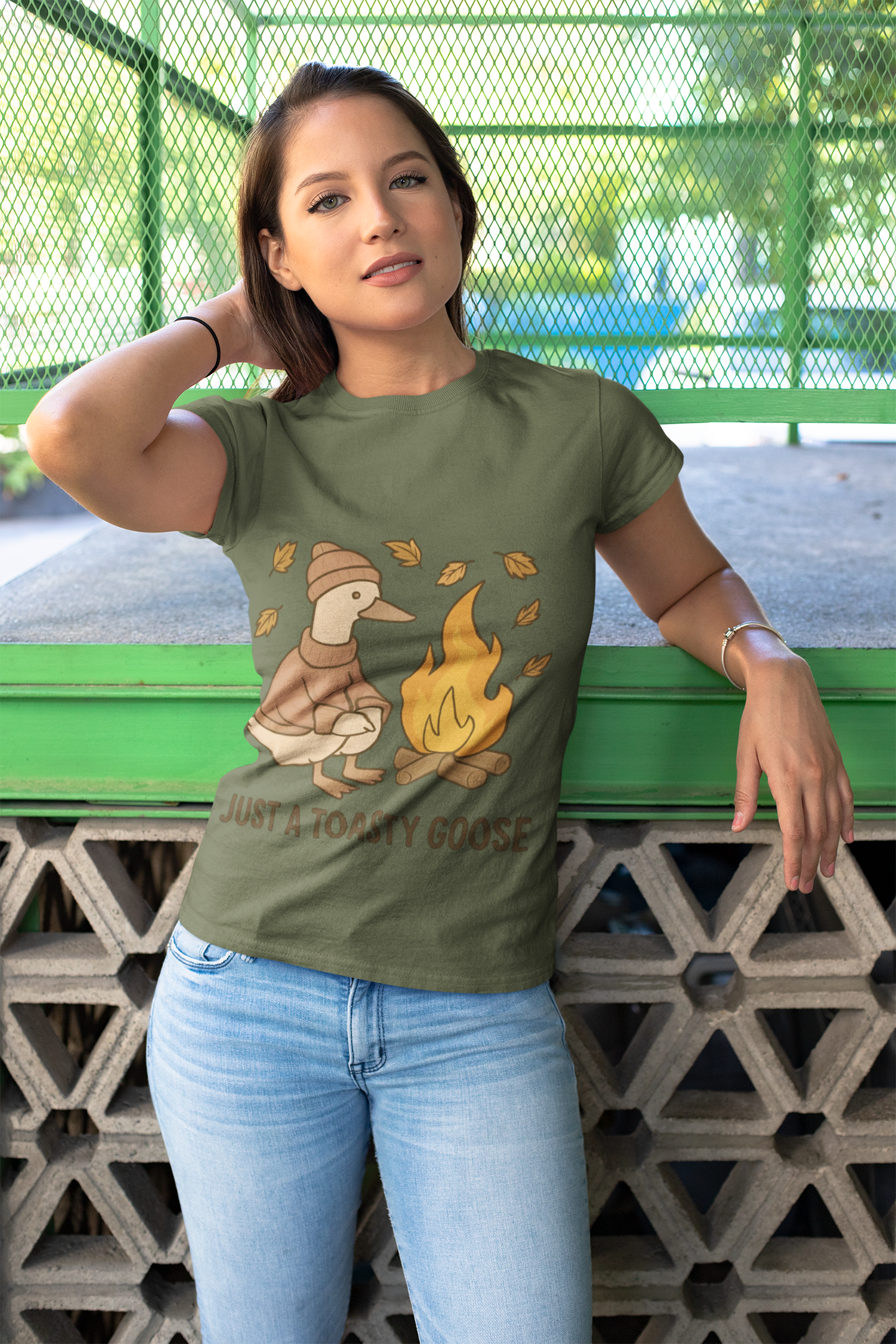 Autumn Goose Tee -Toasty Goose autumn Fashion, it's great for gatherings and makes a perfect gift.