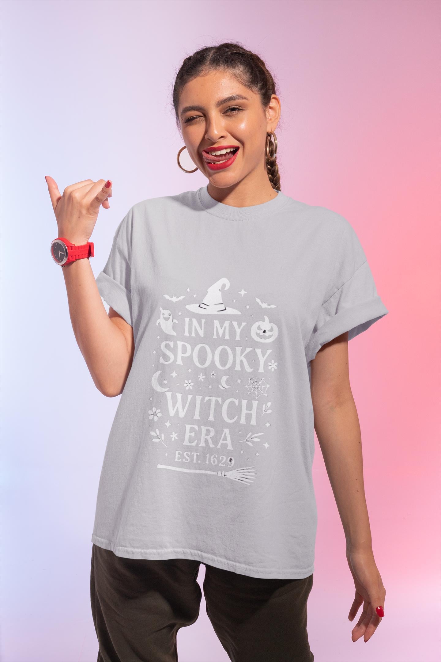 In My Spooky Witch Era Tee, Salem Witch Shirt, a bewitching homage to Salem's mystical past. Imbued with the spirit of the legendary Salem witches.