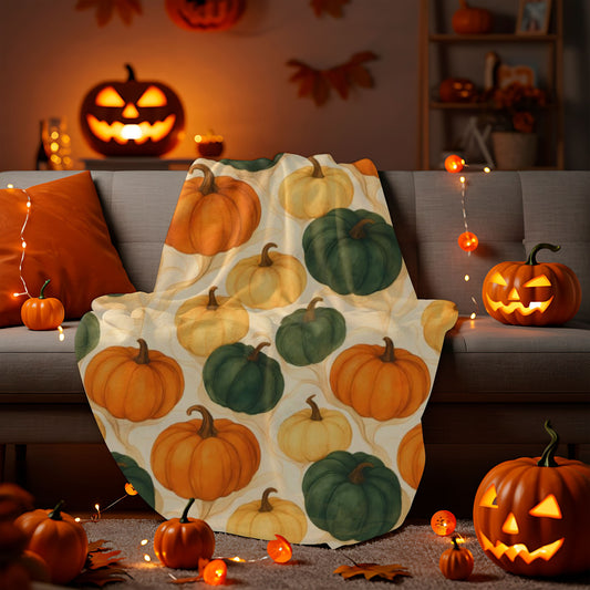 Autumnal Pumpkin Blanket Throw, Its timeless design effortlessly enhances your autumnal home decor, with its rich pumpkin hues offering a nod to nature's seasonal beauty. Whether draped over your sofa or used as a comforting autumn throw blanket.