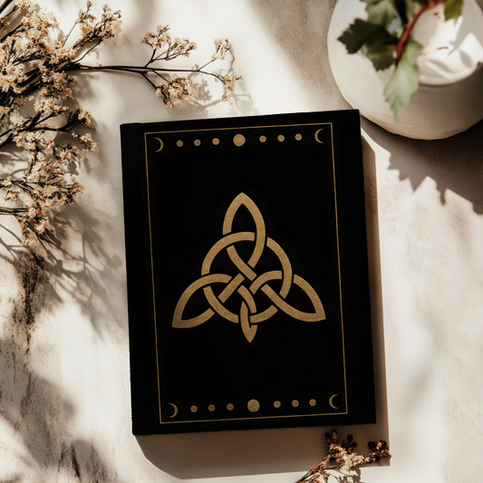 Witches Knot Hardback Notebook, This enchanting witch journal, adorned with intricate wiccan symbols, serves as the perfect book of shadows for all levels of practitioners.