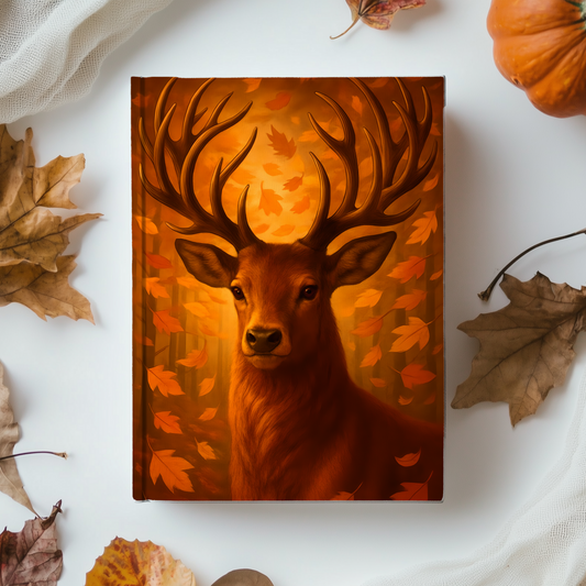 Autumn Stag Hardback Notebook, Majestic Stag Print, Autumnal Print, Hardback Journal, Student Notebook, Woodland Creature