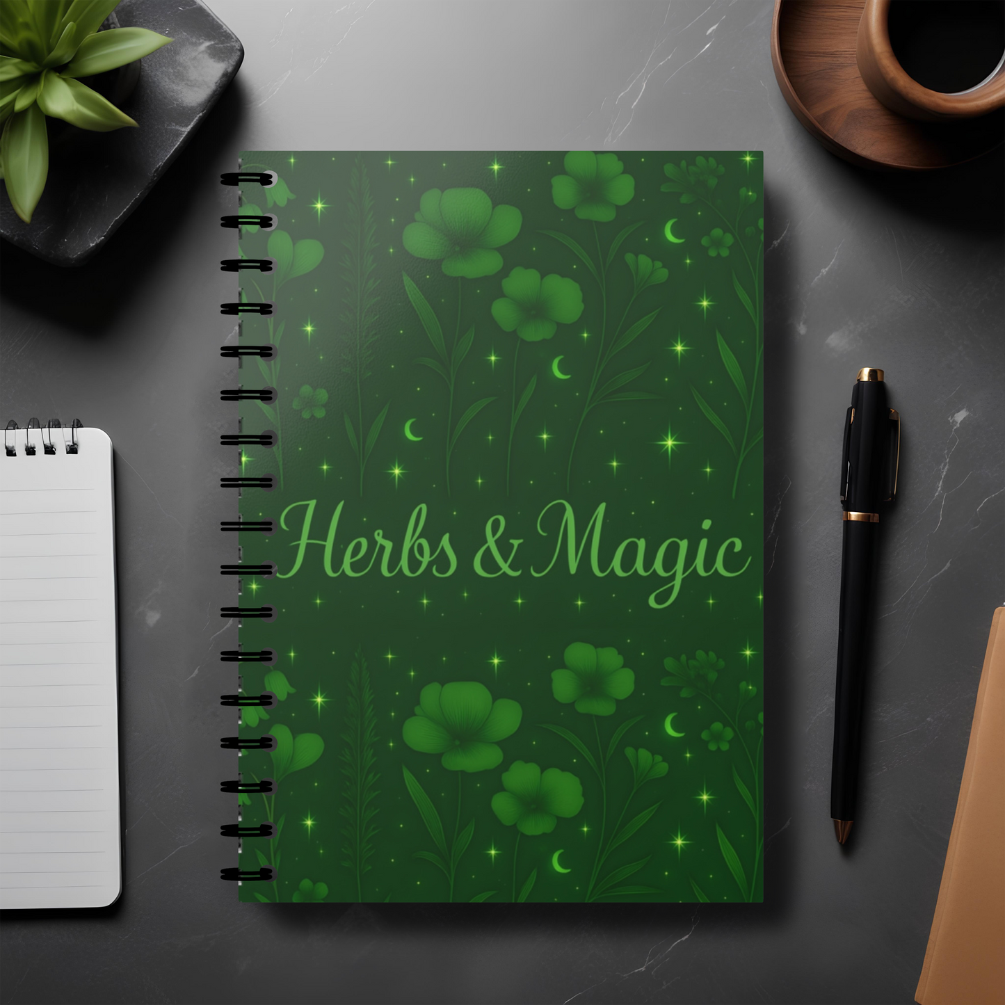 Herbs and Magic Witchy Notebook, this witch journal serves as a treasured book of shadows. Document your experiences with witch herbs and create your own witch spellbook.