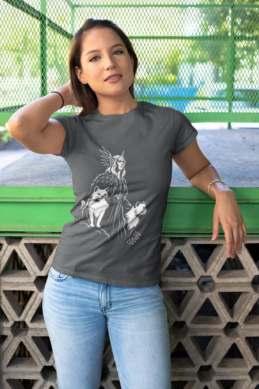 Freyja Viking Goddess T-Shirt, This captivating viking tee encapsulates the essence of Freya—the viking goddess renowned for her formidable power and grace.