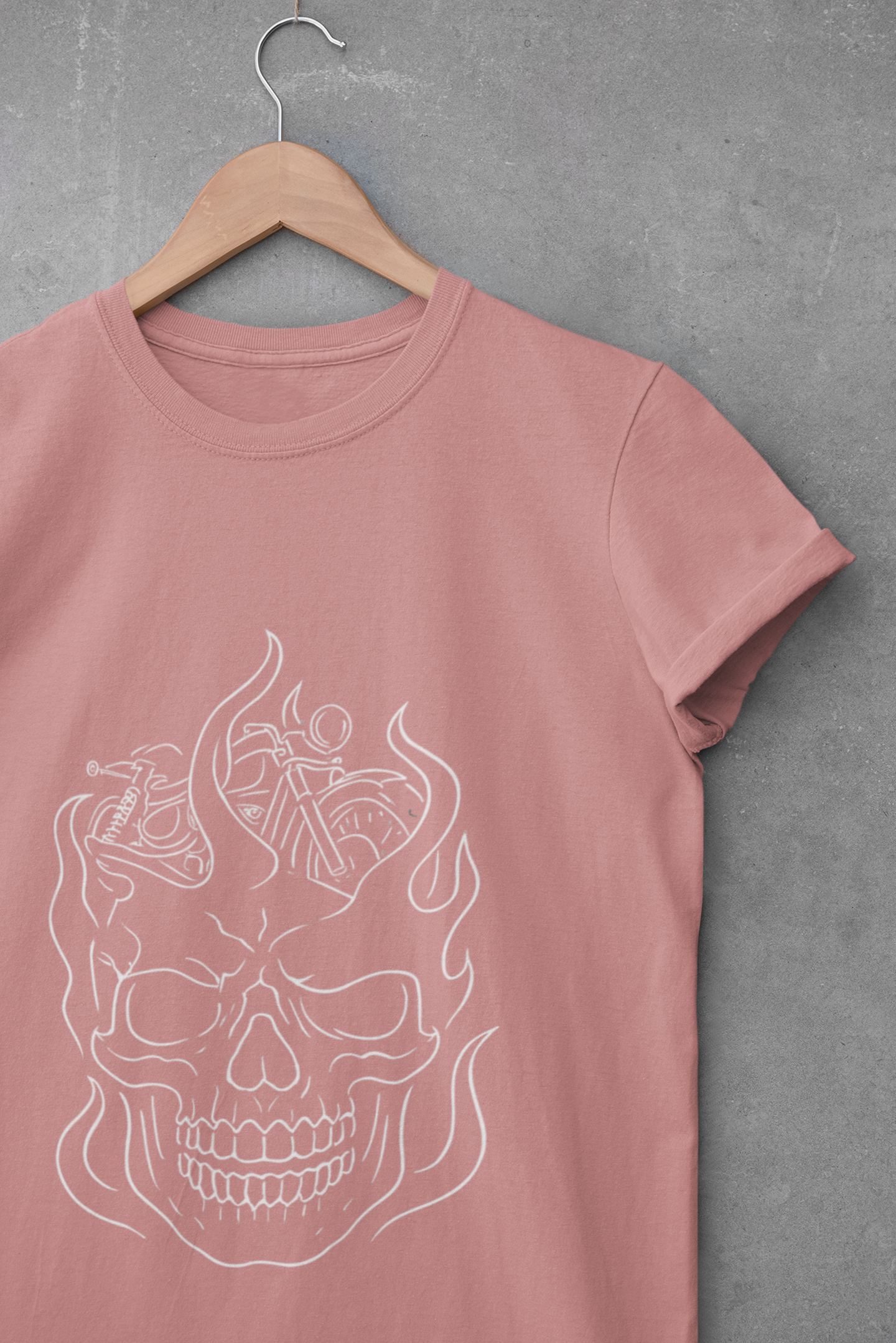 Skull Graphic Flame Tee, Motorcycle T Shirt, Biker Tshirt, Biker Skull Design, Motorbike Apparel, Motorcycle,Biker Skull, Motorbike Skull.