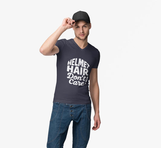 Helmet Hair Don't Care T-shirt, this motorcycle tee captures the carefree spirit of true bike lovers.