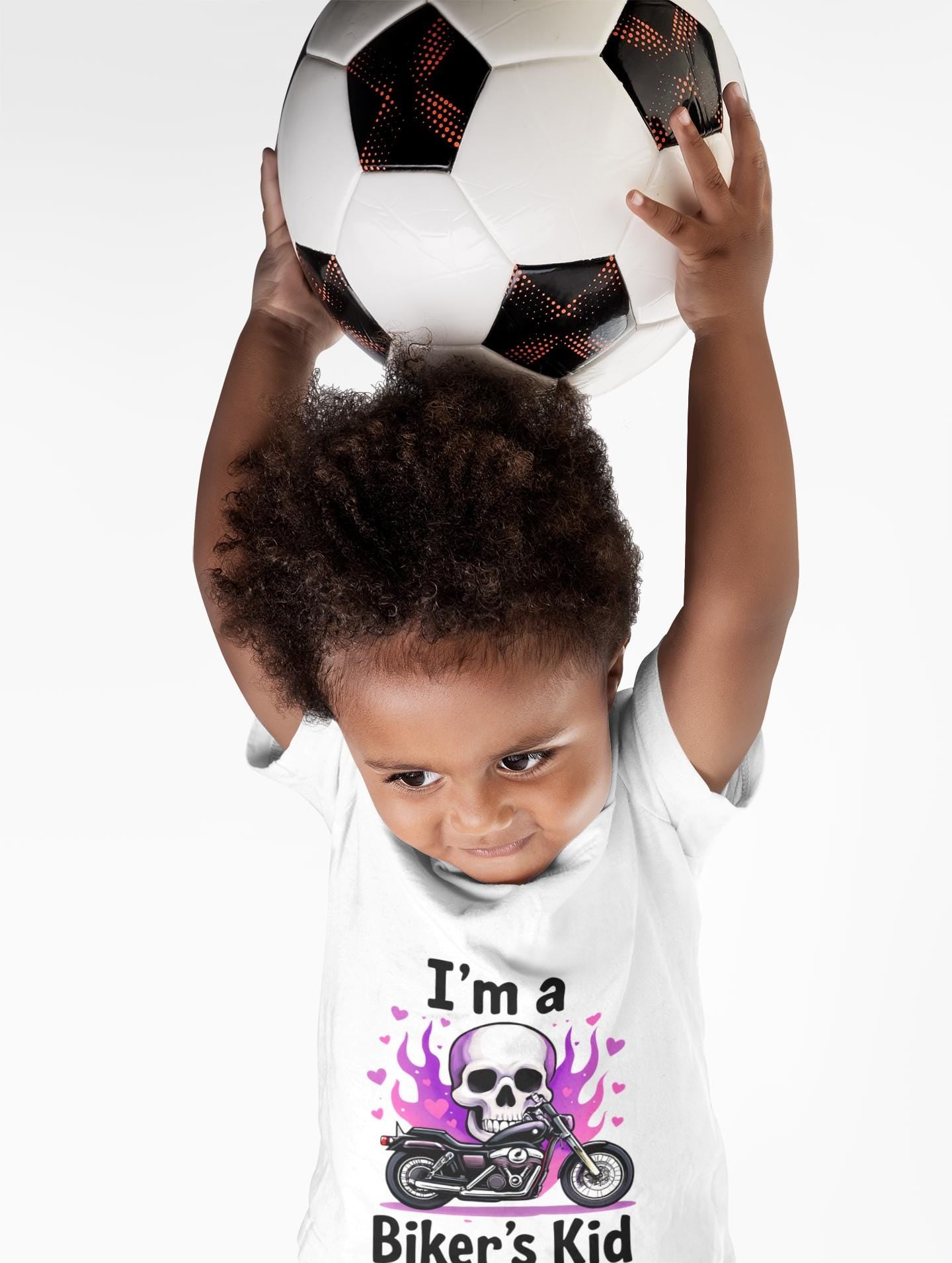 Kids Motorbike Tee I'm a Biker Kid T-shirt, Whether they're dreaming of dirt trails or asphalt adventures, this kids bike shirt is the ultimate motorcycle tee for your little daredevil.