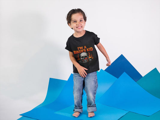 Kids Motorbike Tee I'm a Biker Kid T-shirt, This playful motorcycle apparel is a perfect fusion of fun and fashion, designed to make every adventure memorable.