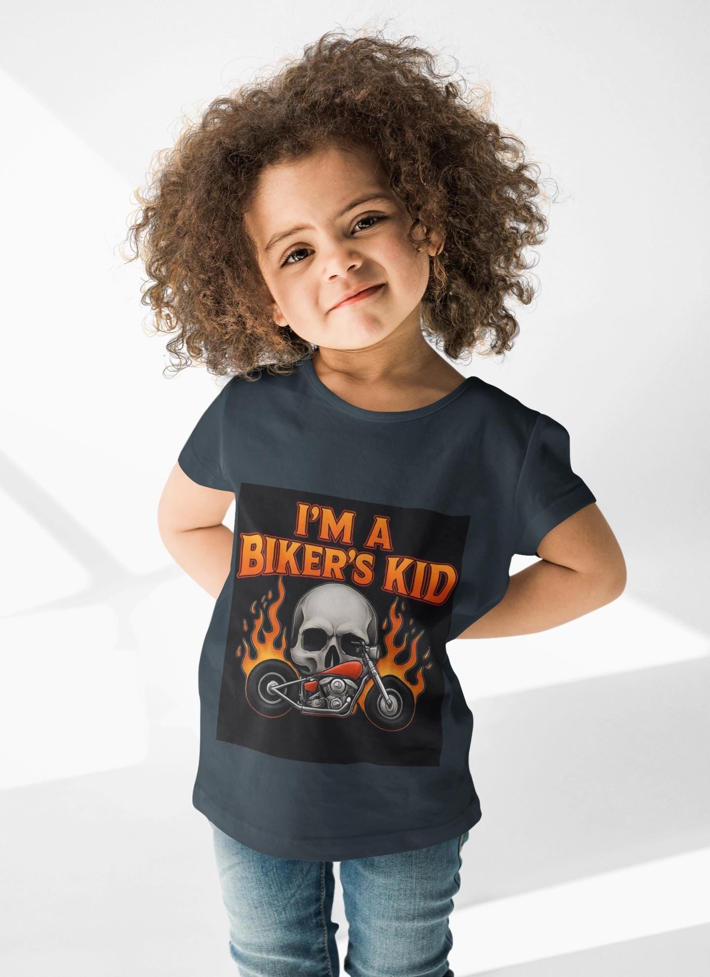 Kids Motorbike Tee I'm a Biker Kid T-shirt, This playful motorcycle apparel is a perfect fusion of fun and fashion, designed to make every adventure memorable.