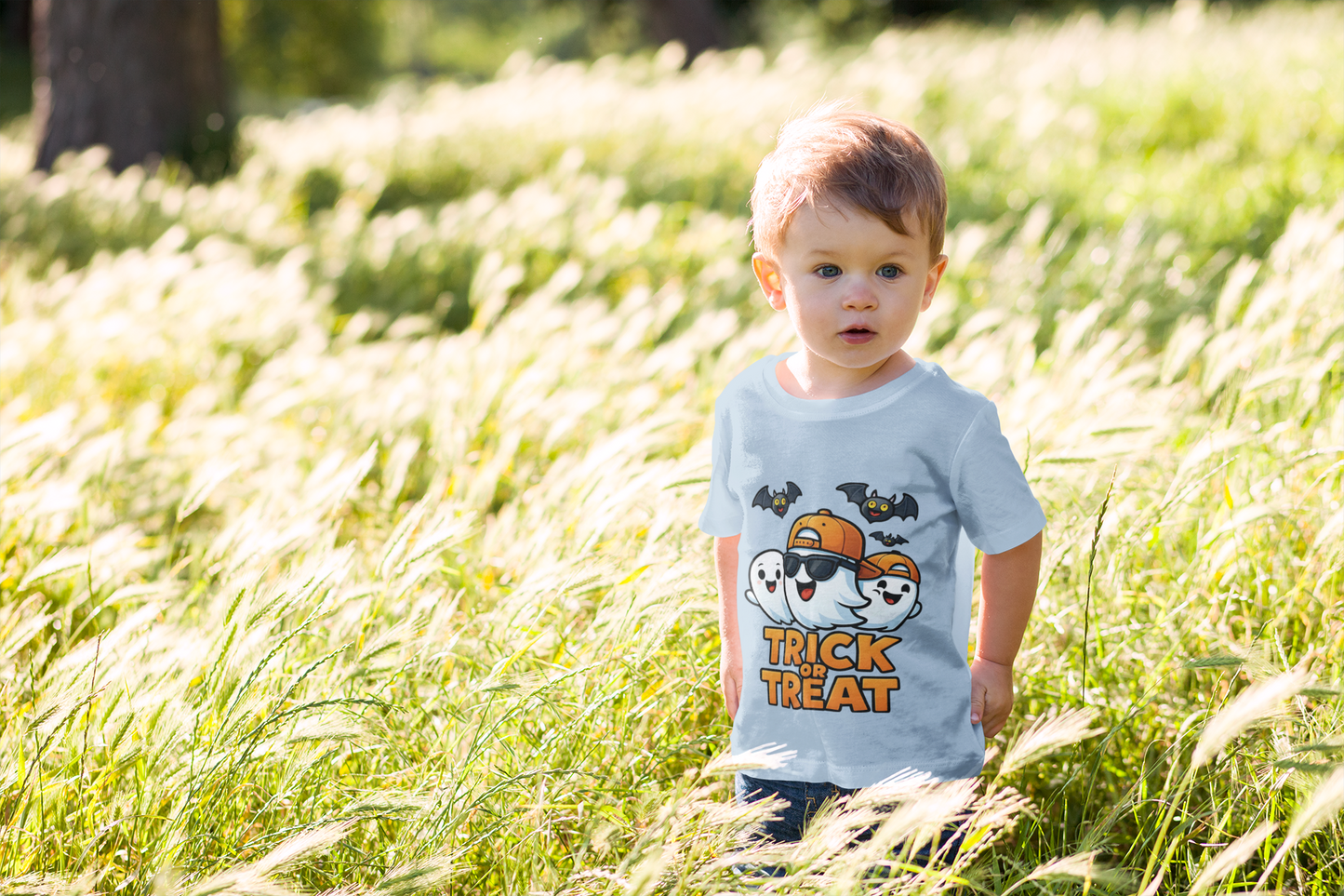 Toddler Halloween Tee, Trick or Treat Shirt, a delightful addition to your little one's spooky season wardrobe.