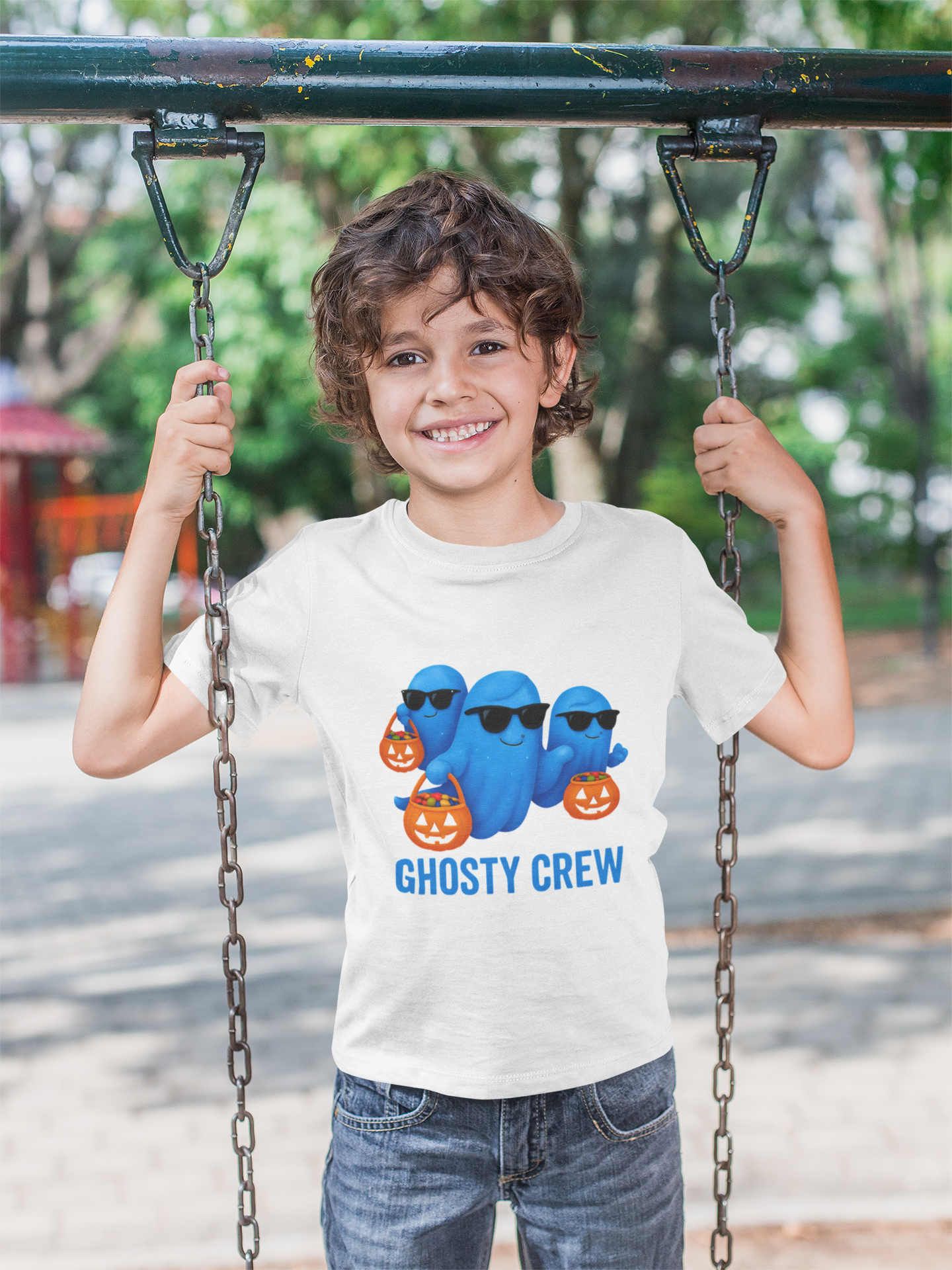Kids Ghost Tee, Halloween Ghosty Crew Shirt, Perfect for kids who love Halloween and want to be part of the ghosty crew.